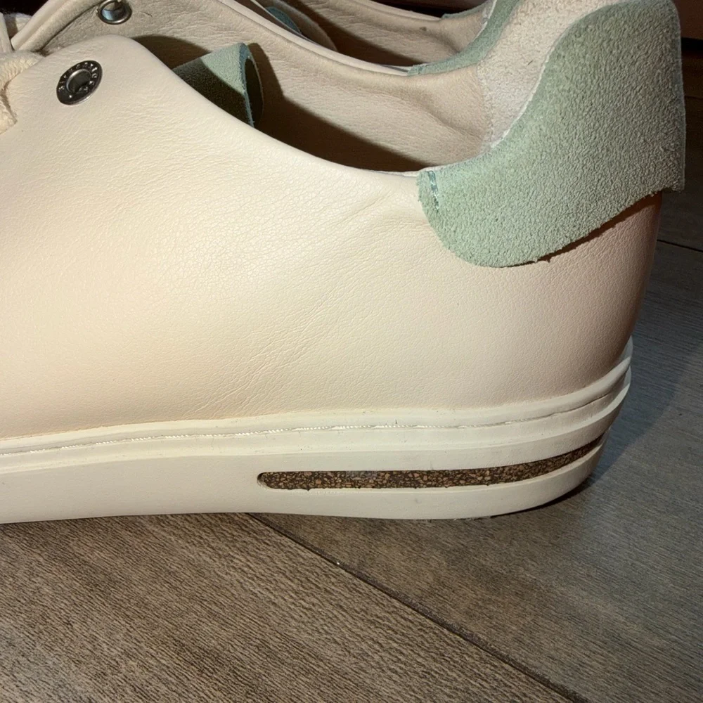 Birkenstock Bend Low Leather & Suede Sneakers - Matcha/Eggshell - Size 9
